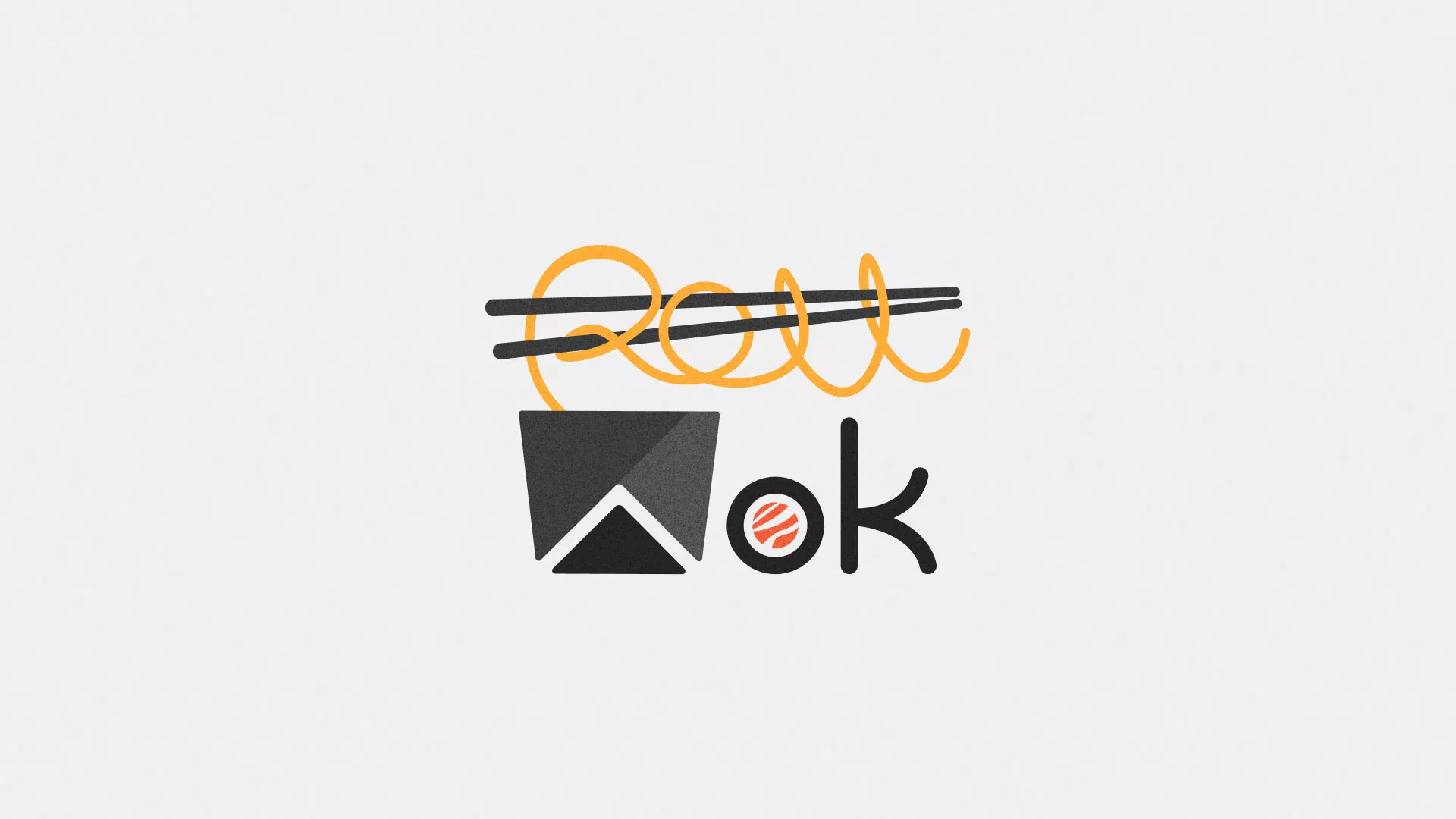 Разработка логотипа суши-бара «Roll Wok Club» в Валдае